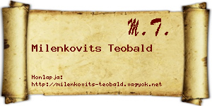 Milenkovits Teobald névjegykártya
